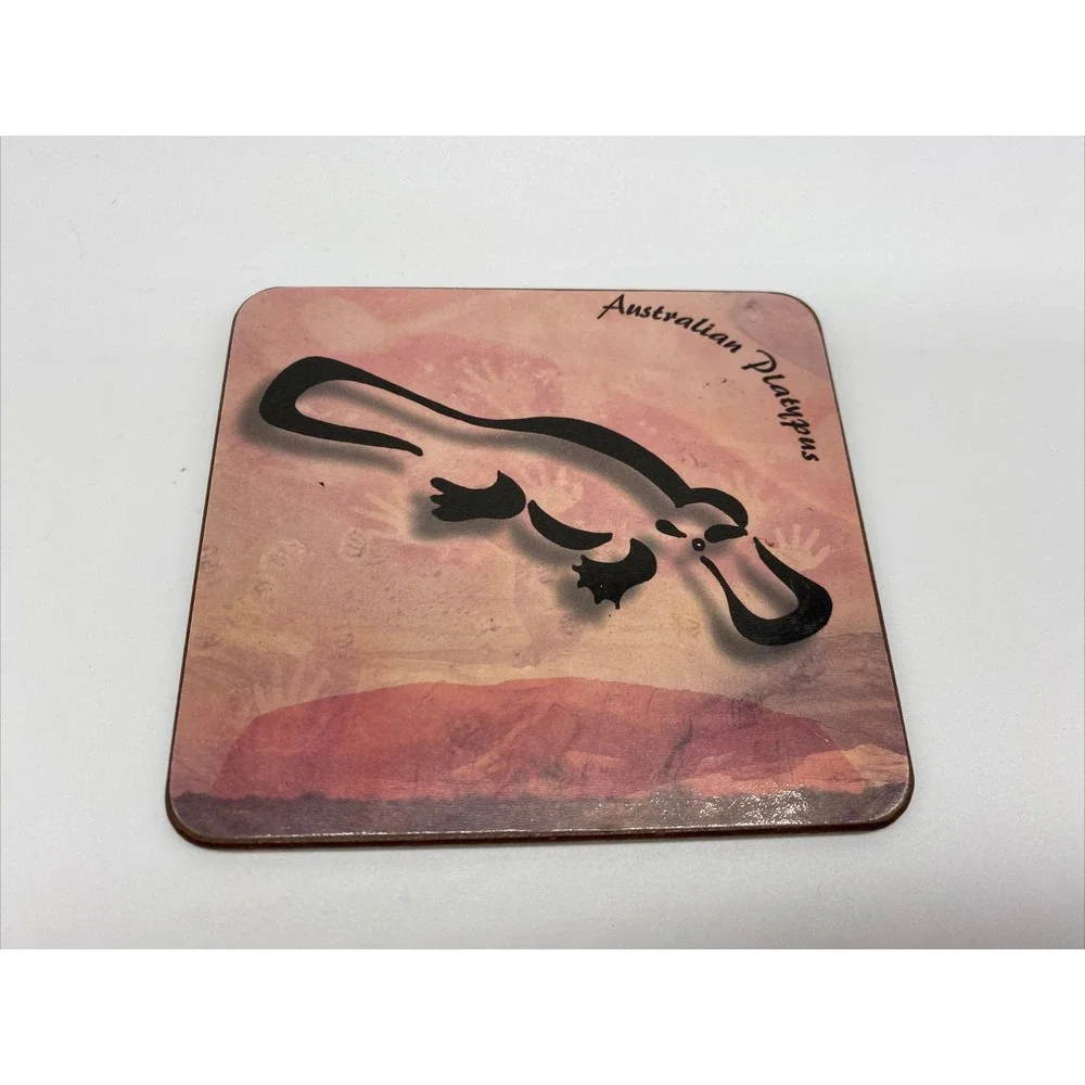 Australian Drink Coasters Tasmanian devil Kookaburra Platypus Kangaroo‎ set of 4